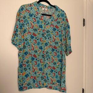 Disneyland 65th Anniversary Men's Light Blue Character Print Shirt
